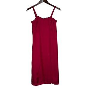 Dòmi Lipstick Red Modal Slip Dress Minimalist Lounge Sleepwear Sz XS Pinafore